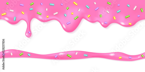 Seamless dripping melted pink icing