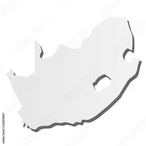 South Africa - solid black silhouette map of country area. Simple flat vector illustration