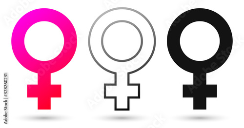 Female gender symbols, icons design template, vector illustration