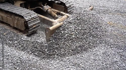 Wallpaper Mural Dozers are leveling the area for the construction or repair of rural roads background. Torontodigital.ca