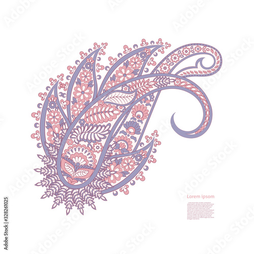 Paisley isolated pattern. Damask style Vintage illustration