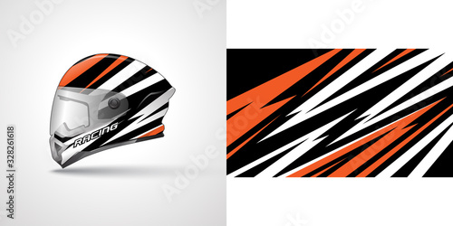 Racing helmet wrap decal and vinyl sticker design illustration.