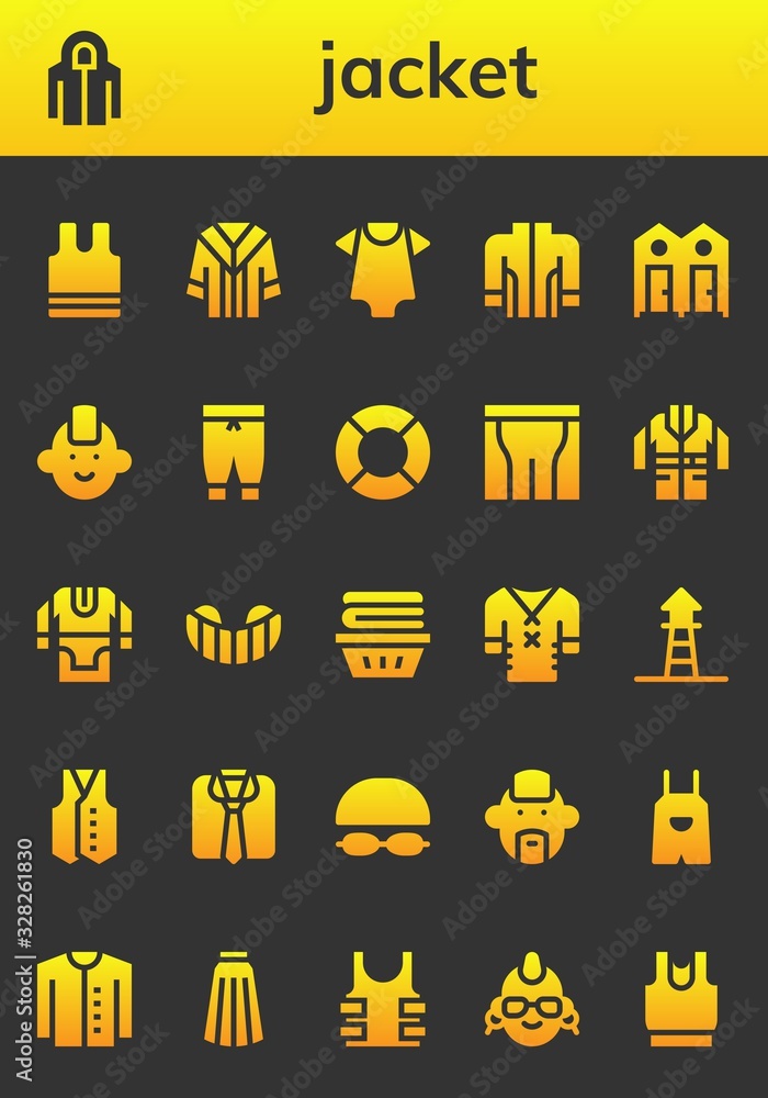 Modern Simple Set of jacket Vector filled Icons Modern Simple Set of jacket Vector filled Icons
