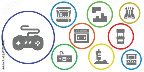 Modern Simple Set of console Vector filled Icons