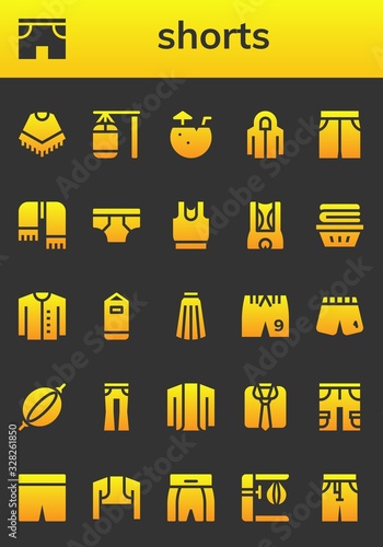shorts icon set