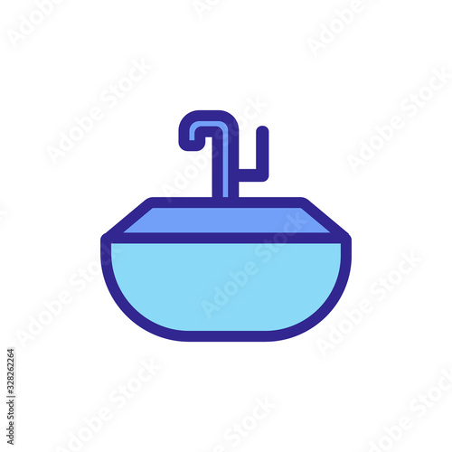 Sink icon vector. Thin line sign. Isolated contour symbol illustration