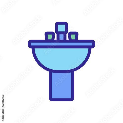 Sink icon vector. Thin line sign. Isolated contour symbol illustration