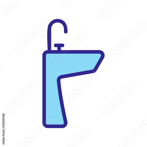 Sink icon vector. Thin line sign. Isolated contour symbol illustration