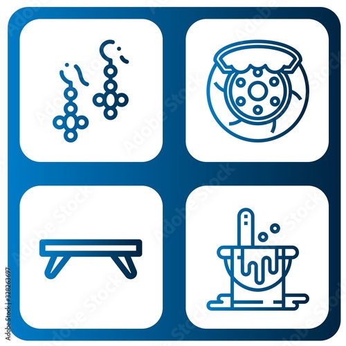 silver simple icons set