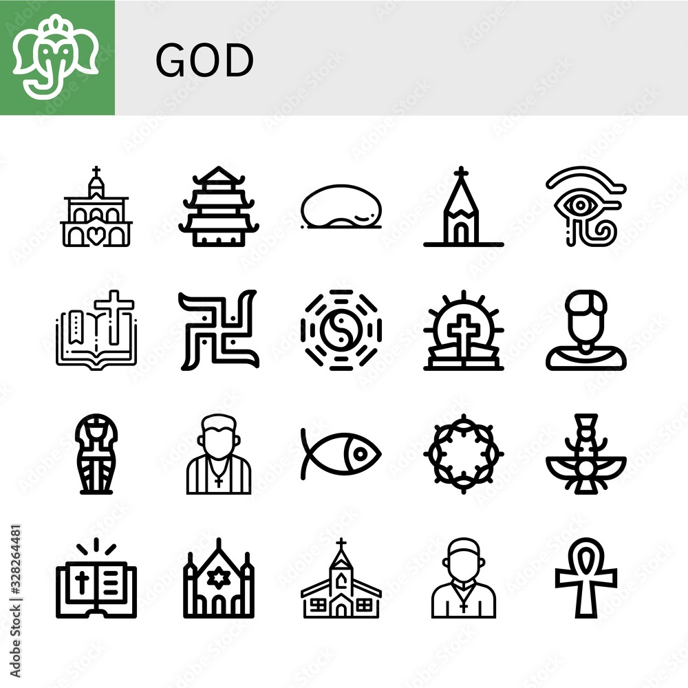 Set of god icons