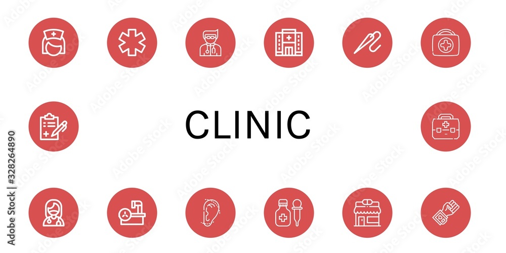 clinic simple icons set clinic simple icons set