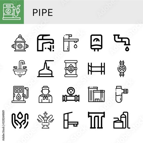 Set of pipe icons