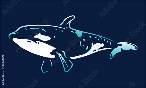 orca on dark background