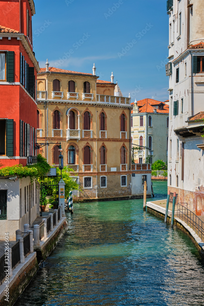 Narrow canal with in Venice, Italy
