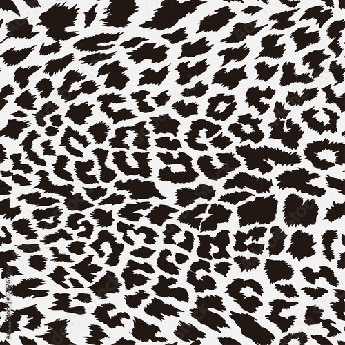 Seamless pattern leopard animal skin. Design jaguar  leopard  cheetah  panther fur. Brown seamless camouflage background. Vector illustration. Isolated on white background.