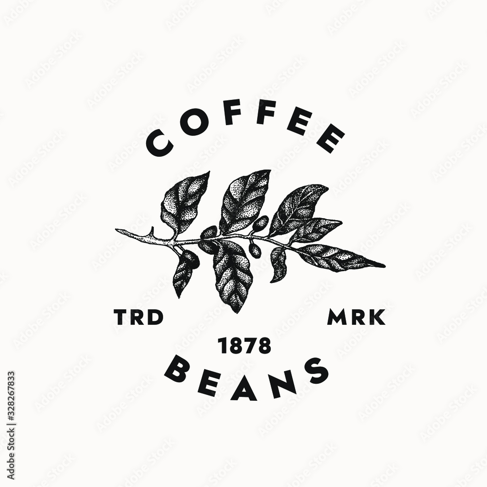 Coffee beans logo template for your creative projects and cafe branding