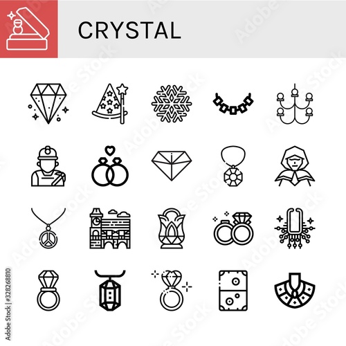 Set of crystal icons