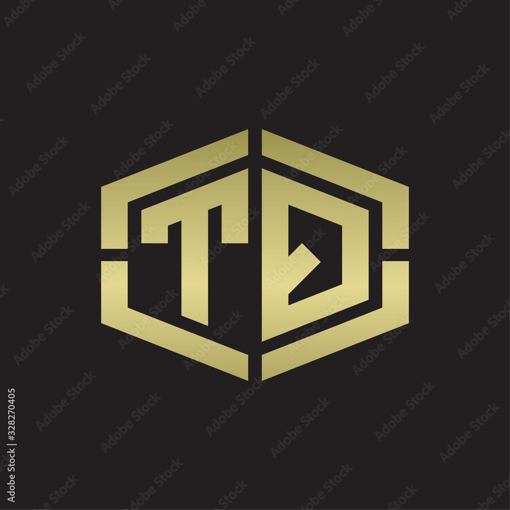 TQ Logo monogram with hexagon shape and piece line rounded design tamplate on gold colors TQ Logo monogram with hexagon shape and piece line rounded design tamplate on gold colors