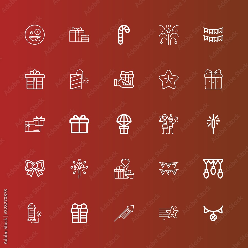 Editable 25 xmas icons for web and mobile Editable 25 xmas icons for web and mobile
