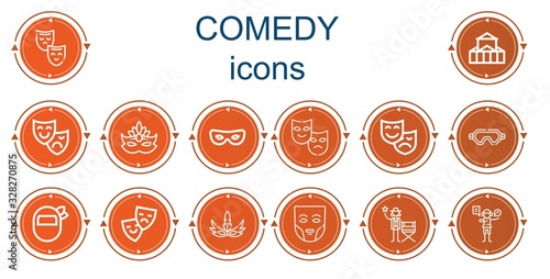 Editable 14 comedy icons for web and mobile
