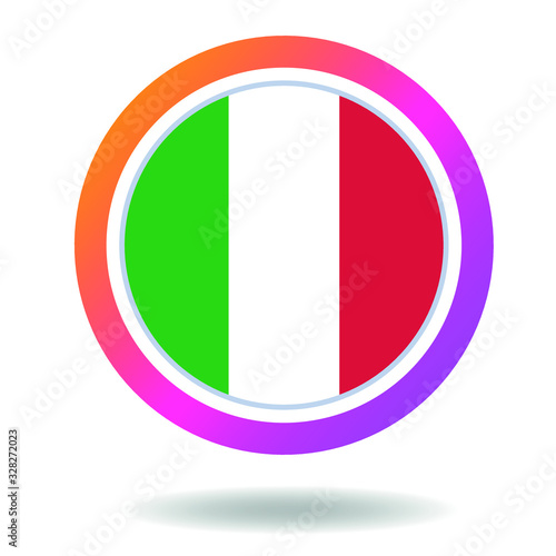 Free Download Flag of italy. Round icon for social networks. Ideal for bloggers. Bright design. Vector - GFXLoad