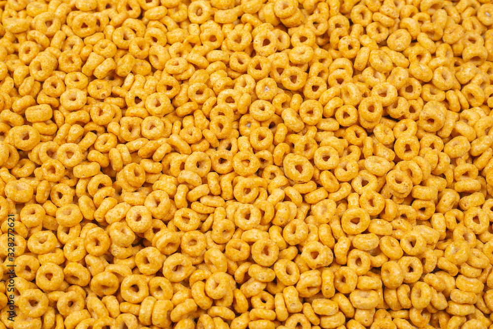 Corn-flakes background and texture. Top view. Corn-flakes background and texture. Top view.