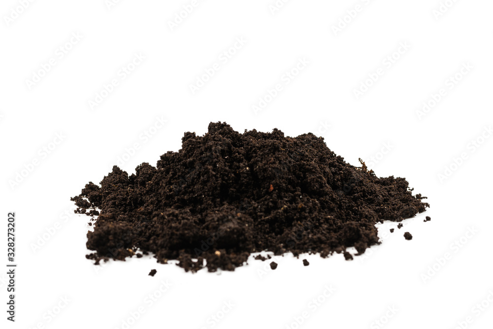 A handful of earth isolated on white background. A handful of earth isolated on white background.