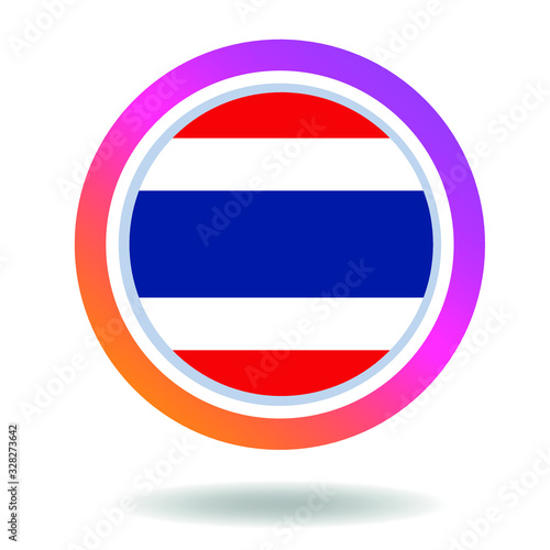 Flag of thailand. Round icon for social networks. Ideal for bloggers. Bright design. Vector Free Download Flag of thailand. Round icon for social networks. Ideal for bloggers. Bright design. Vector - GFXLoad