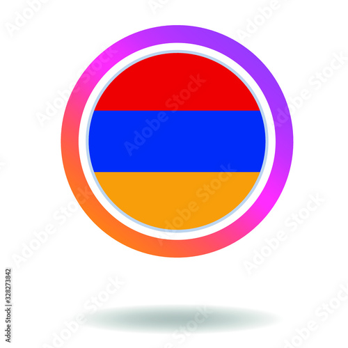 Flag of armenia. Round icon for social networks. Ideal for bloggers. Bright design. Vector Free Download Flag of armenia. Round icon for social networks. Ideal for bloggers. Bright design. Vector - GFXLoad