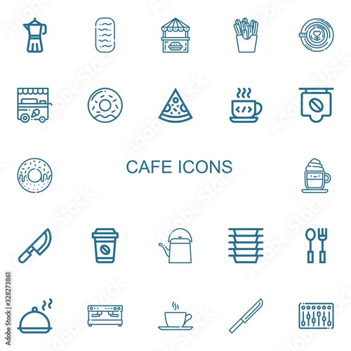 Editable 22 cafe icons for web and mobile