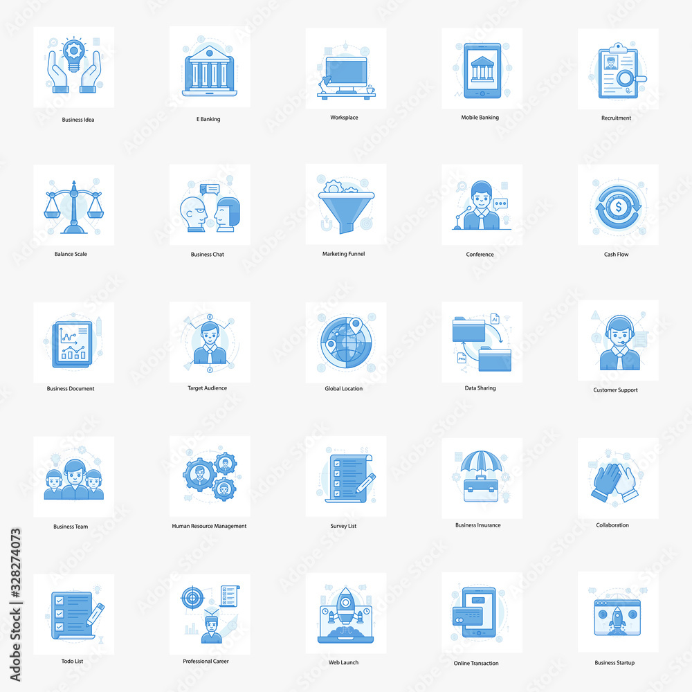 Business and Marketing Flat Icons Pack 