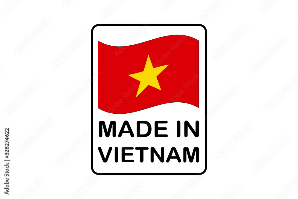 Made in Vietnam badge, label or logo with flag. Vector illustration. Made in Vietnam badge, label or logo with flag. Vector illustration.