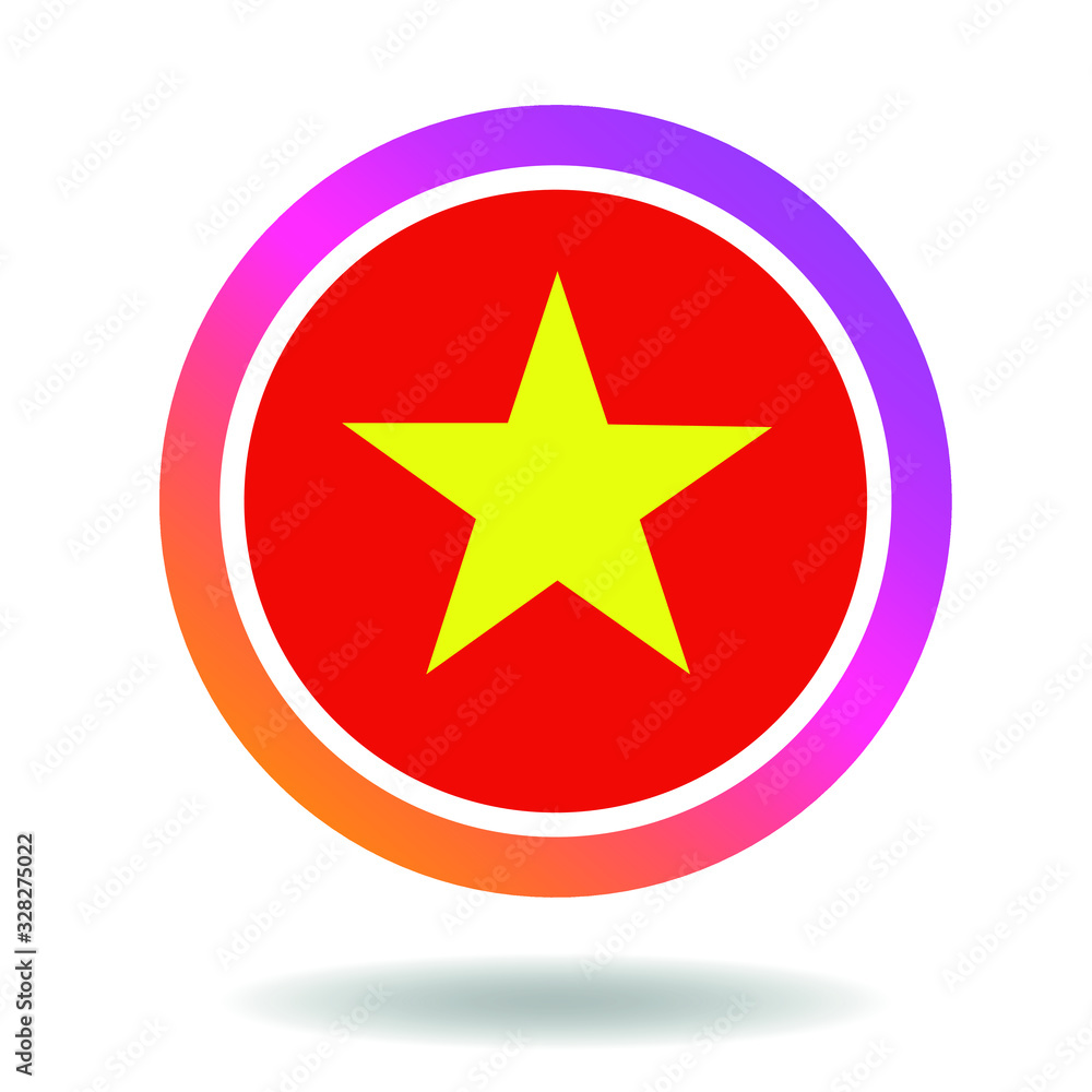 Flag of vietnam. Round icon for social networks. Ideal for bloggers. Bright design. Vector Flag of vietnam. Round icon for social networks. Ideal for bloggers. Bright design. Vector
