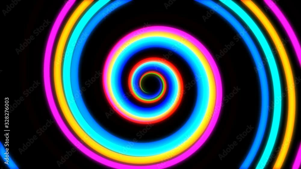 Colorful neon hypnosis spiral animation - Seamless Loop Colorful neon hypnosis spiral animation - Seamless Loop