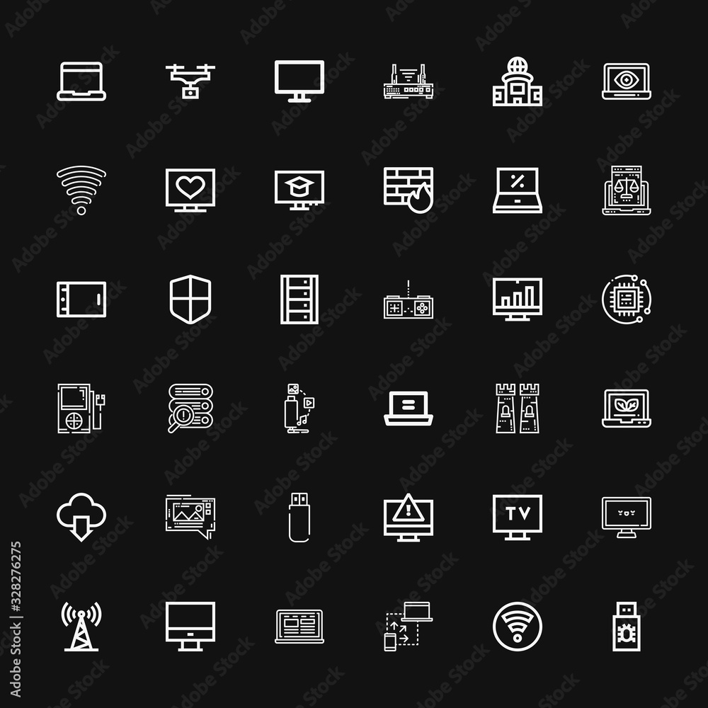 Editable 36 wireless icons for web and mobile