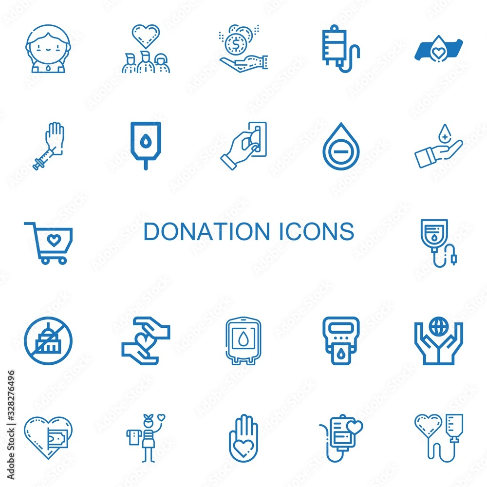 Editable 22 donation icons for web and mobile Editable 22 donation icons for web and mobile