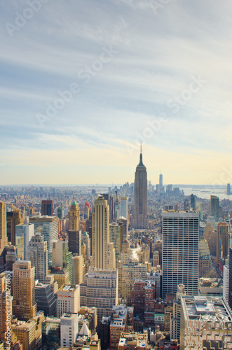Skyscrapers of Manhattan. Panoramic view from famous skyscraper Top of the Rock. New York, USA © Dmitro