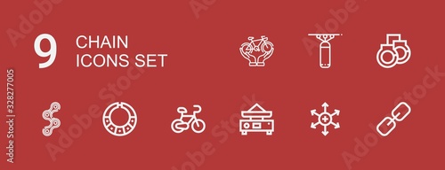 Editable 9 chain icons for web and mobile