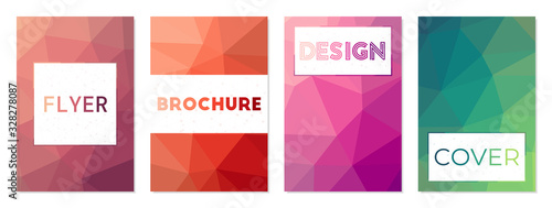 Futuristic background design vector collection. Can be used as cover  banner  flyer  poster  business card  brochure. Awesome geometric background collection. Modern vector illustration.