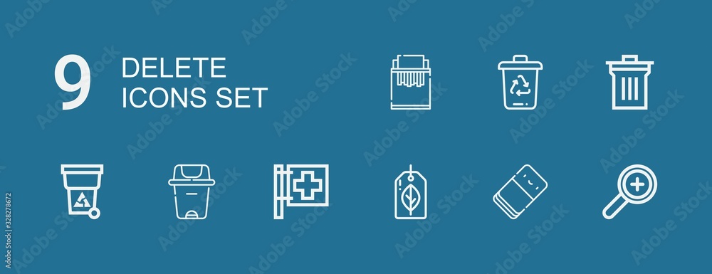 Editable 9 delete icons for web and mobile Editable 9 delete icons for web and mobile