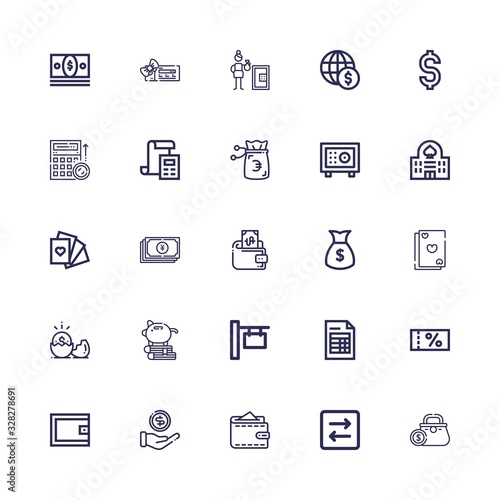 Editable 25 cash icons for web and mobile