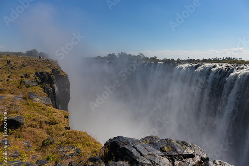 Scenic view on the Victoria falls at Zimbabwe
