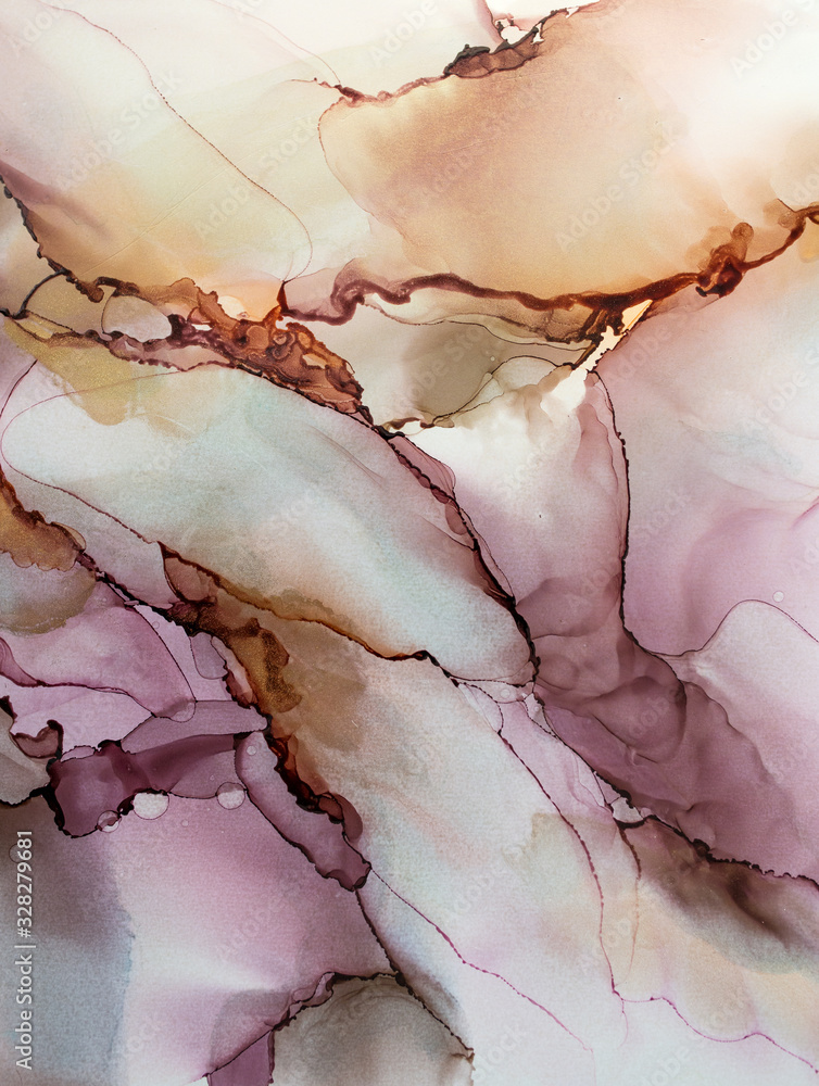 Abstract colorful background, wallpaper. Mixing acrylic paints. Modern art. Marble texture. Alcohol ink colors translucent. Alcohol Abstract contemporary art fluid. Contrast Ink pattern