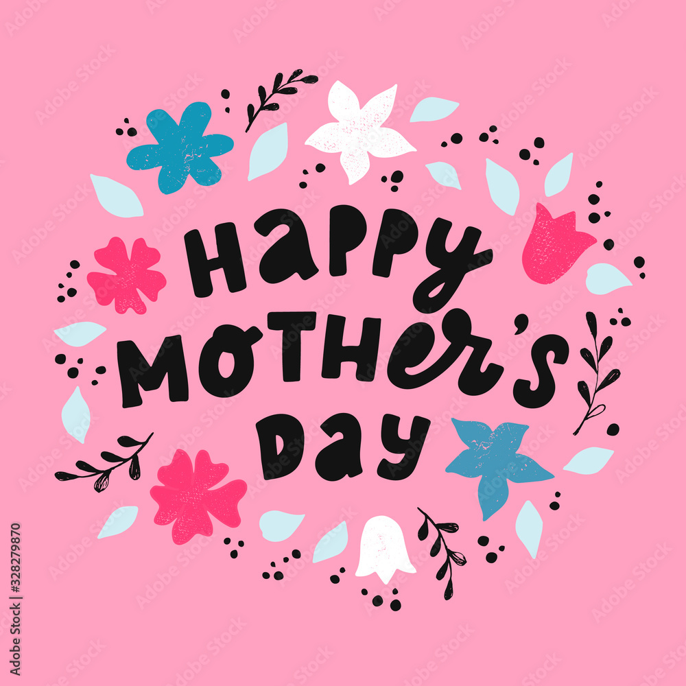 happy mother's day greeting card, poster, banner, print, invitation, etc.