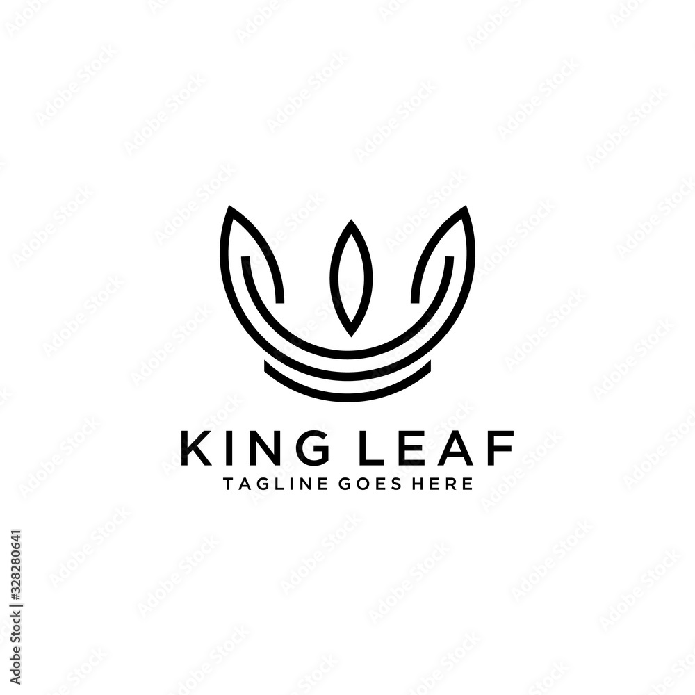 Modern natural leaf like a crown icon design logo concept icon template