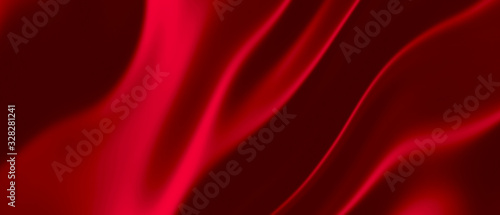 Red silk texture. Abstract folds pattern. Luxury background. 