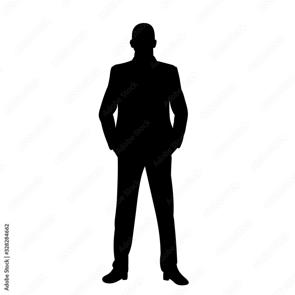 vector, isolated, black silhouette man, businessman, guy