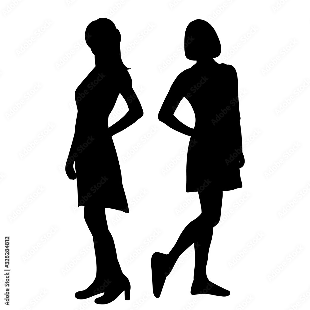  silhouette girl standing posing icon