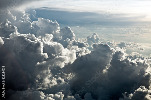 Tableau sur toile Sea of Clouds in the sunlight sky