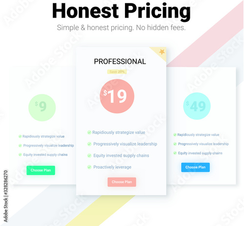 Choose your service or subscription plan. Price table template design